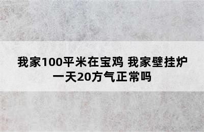 我家100平米在宝鸡 我家壁挂炉一天20方气正常吗